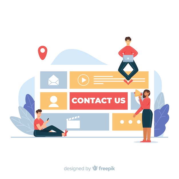 Contact us concept for landing page