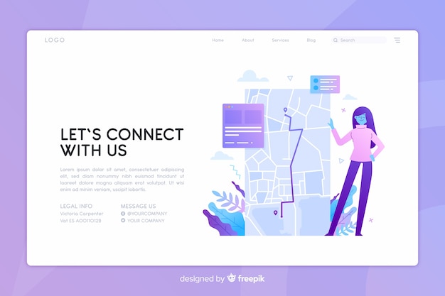 Contact us concept landing page