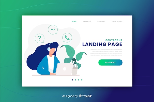 Contact us concept for landing page