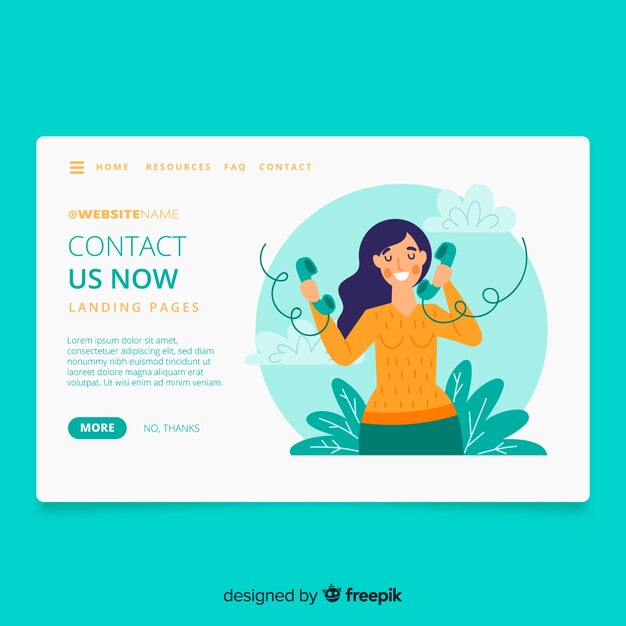 Contact us concept landing page