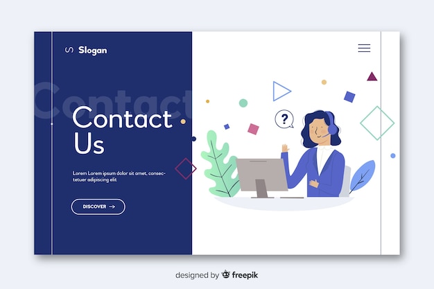 Contact us concept for landing page