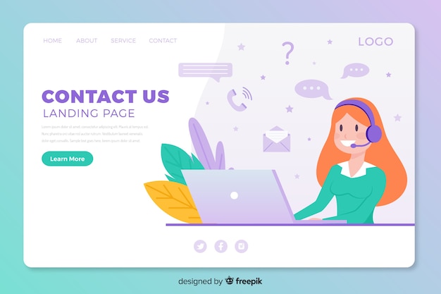 Contact us landing page template