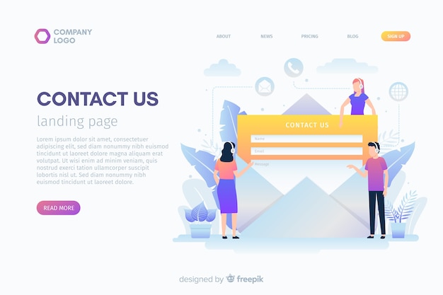 Contact us landing page template