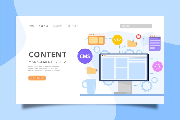 Content management system web template