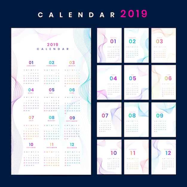 Contour design calendar mockup