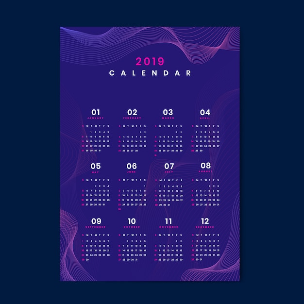 Contour design calendar mockup