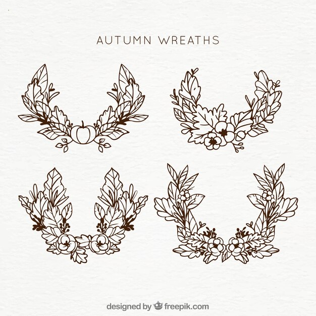 Contours of autumn wreaths