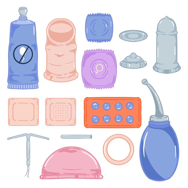 Contraception methods illustration