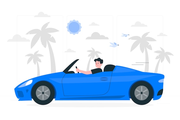 Free vector convertible car concept illustration