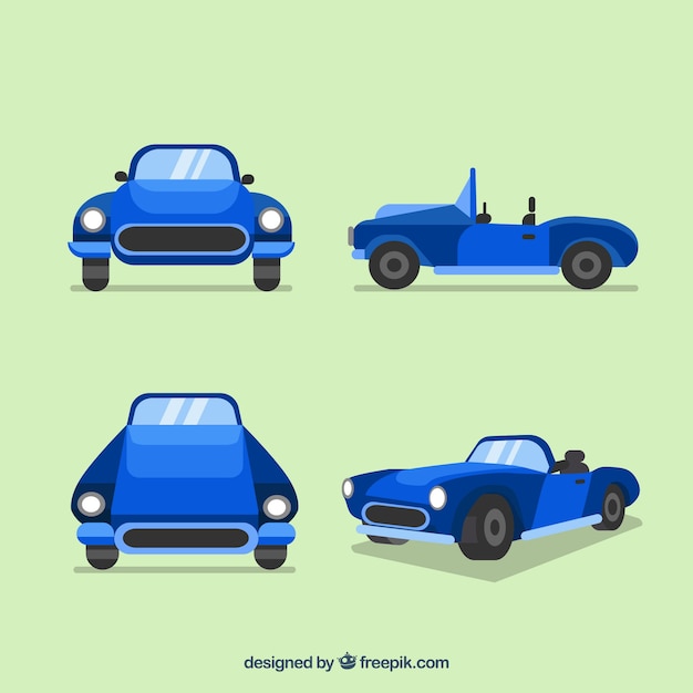 Free vector convertible car in different views