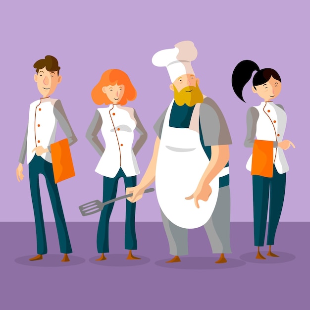 Free Vector cook collection concept