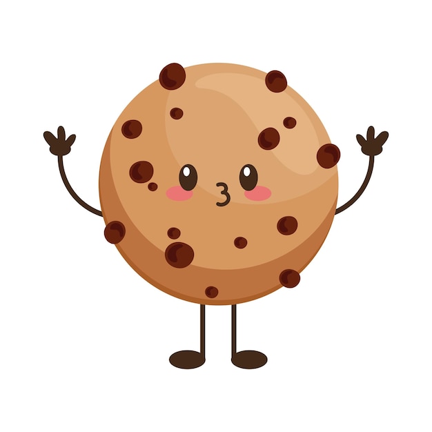 Free Vector cookie kawaii food character