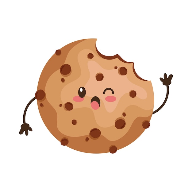 Free Vector cookie kawaii food happy icon