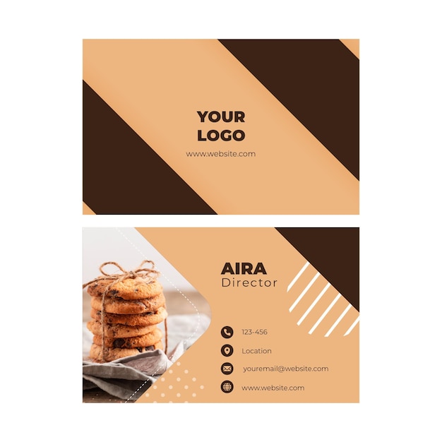 Free Vector cookies double-sided businesscard h