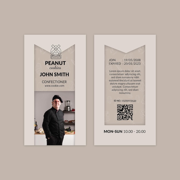 Cookies id card template