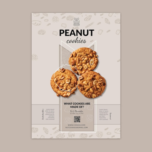 Cookies vertical poster template