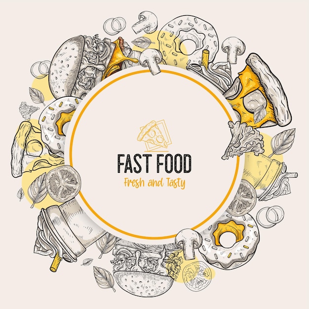 Cooking collection background fast food