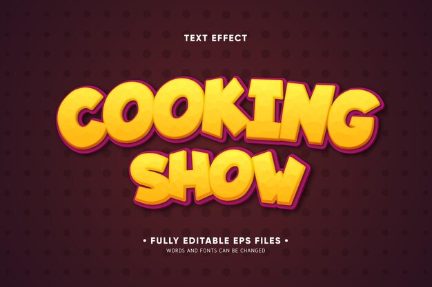 Cooking show text effect