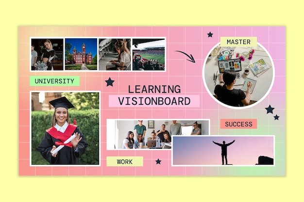 Cool colorful learning motivation vision board