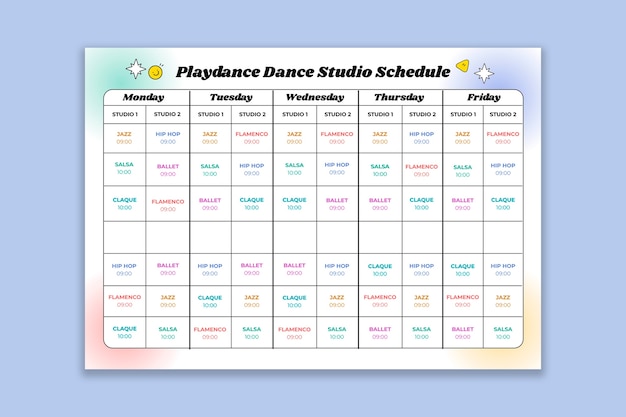 Cool dance studio schedule