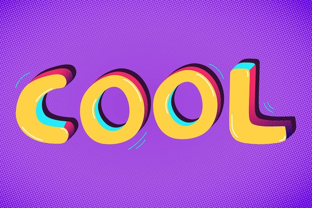 Free vector cool funky word typography vector