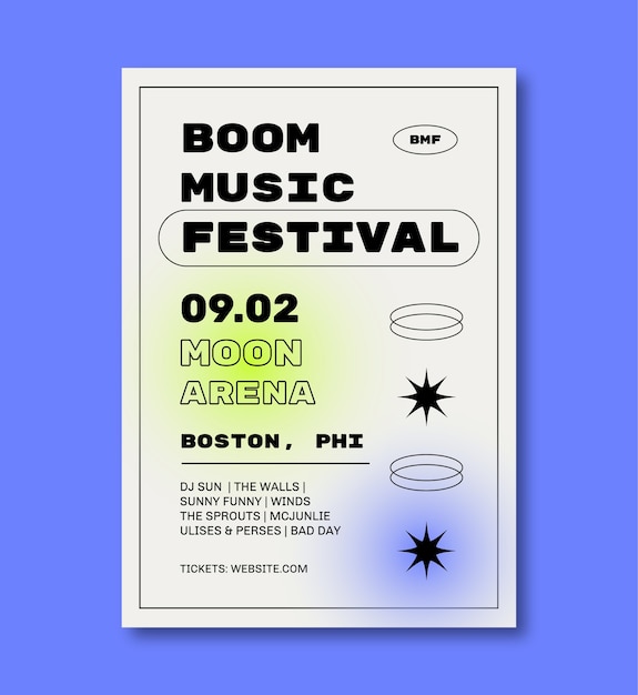 Cool gradient festival flyer template