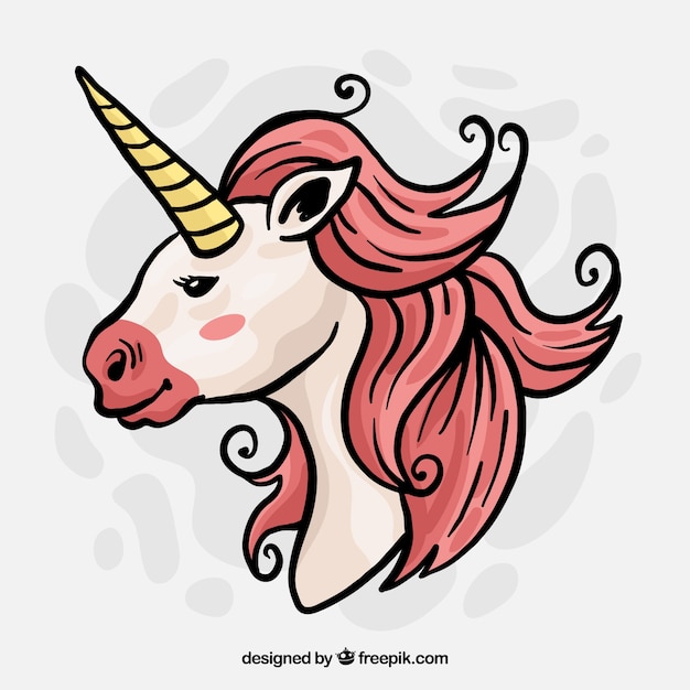 Cool hand drawn unicorn face