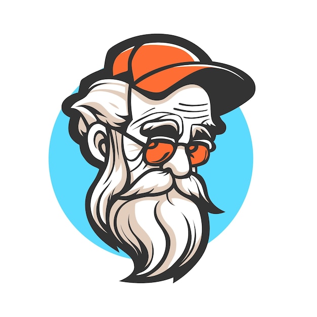 Cool Old Man Mascot Logo