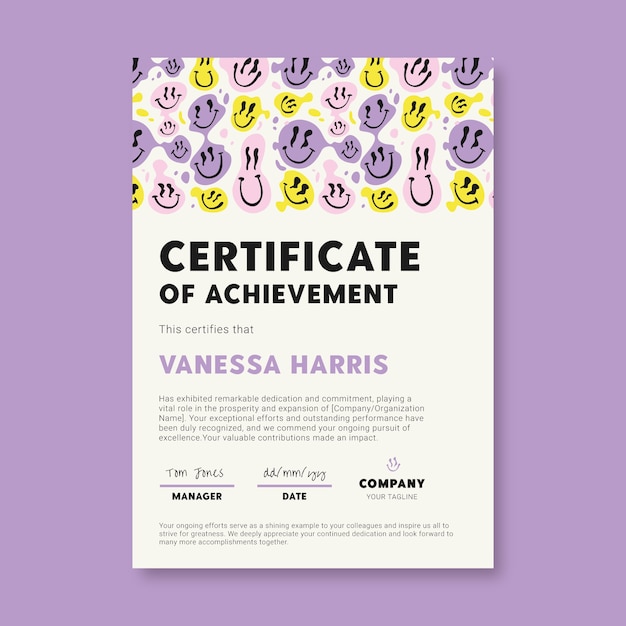 Cool pattern company certificate template