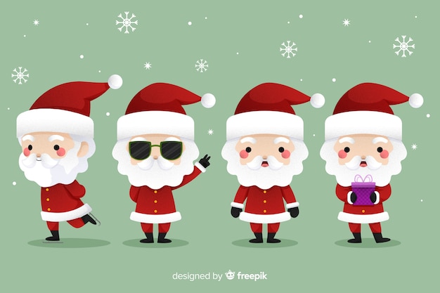 Cool santa claus in flat design