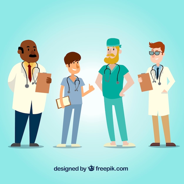 Cool set of cartoon doctors