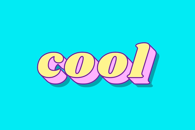 Cool word retro typography vector