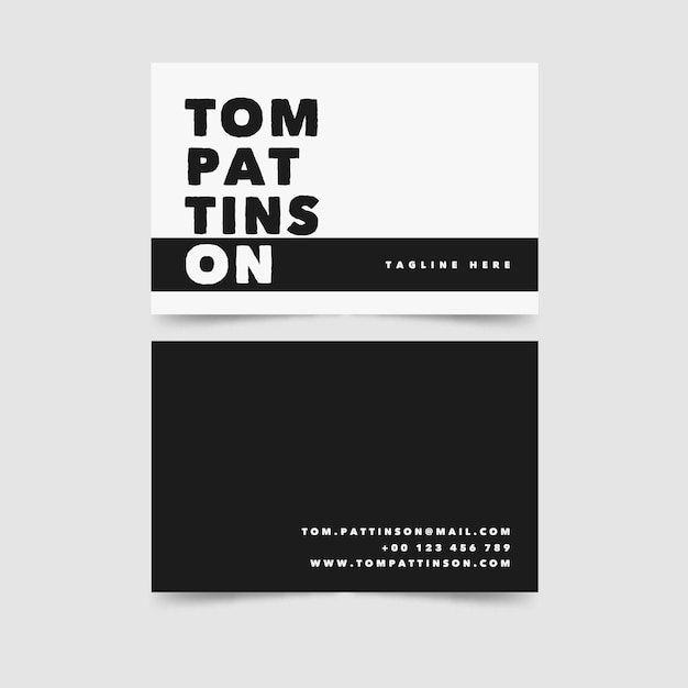 Copy space monochrome business card template