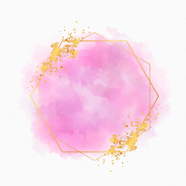 Copy space watercolor golden frame