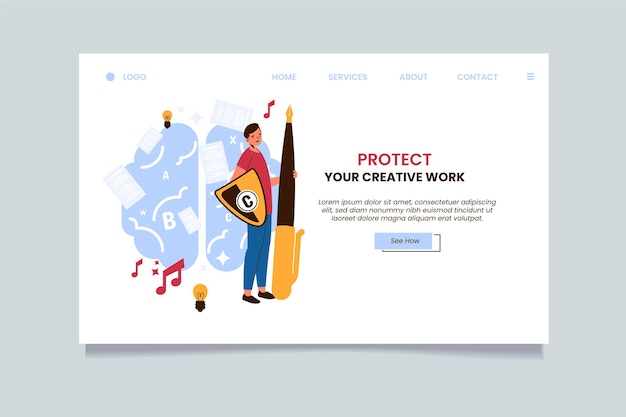 Copyright landing page template