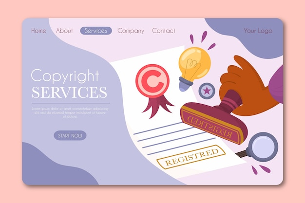 Copyright landing page