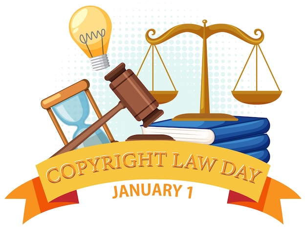 Free Vector copyright law day banner design