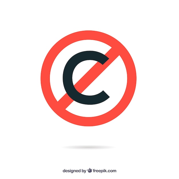 Copyright symbol in flat style