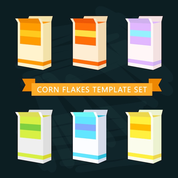 Corn flakes boxes template 