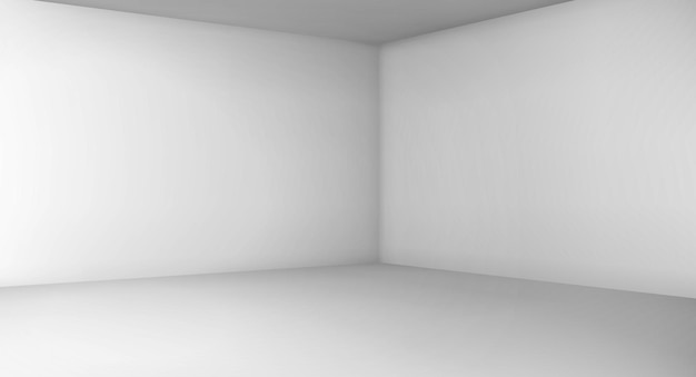 Free vector corner of empty room with white walls floor