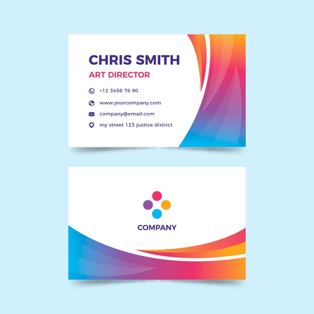 Corolorful abstract business card template