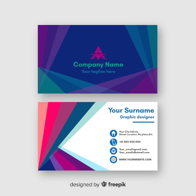 Corolorful abstract business card template