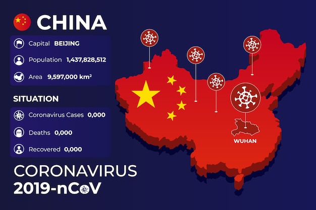 Coronavirus china map infographic