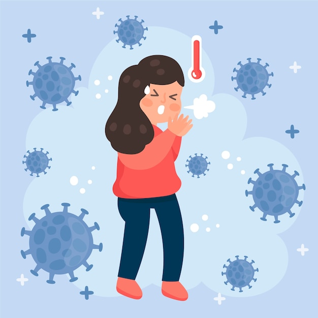 Coronavirus concept with person having fever