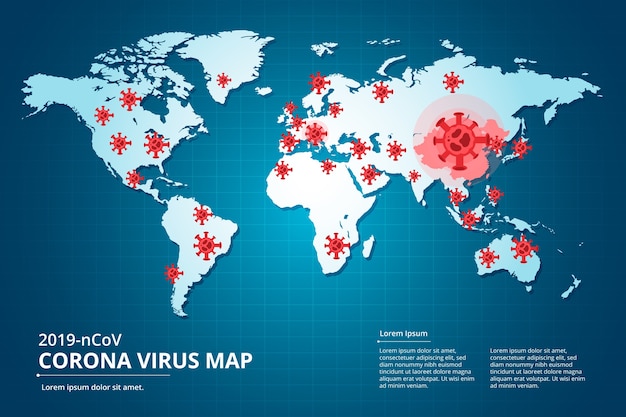 Free Vector coronavirus country map infographic