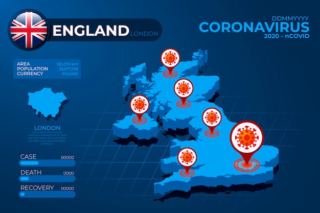 Free Vector coronavirus country map infographic