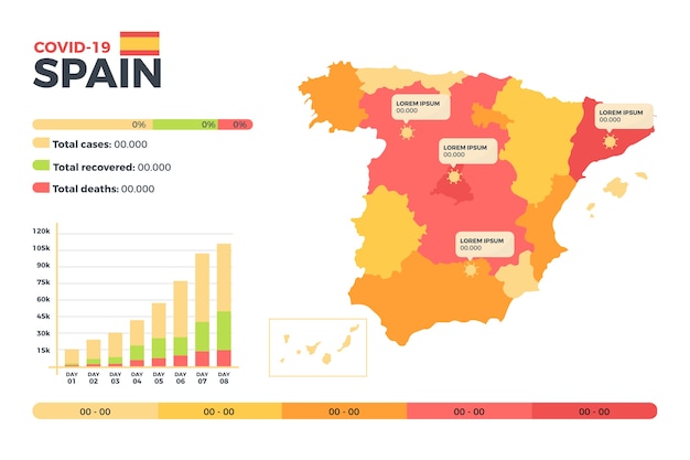 Free Vector coronavirus country map infographic