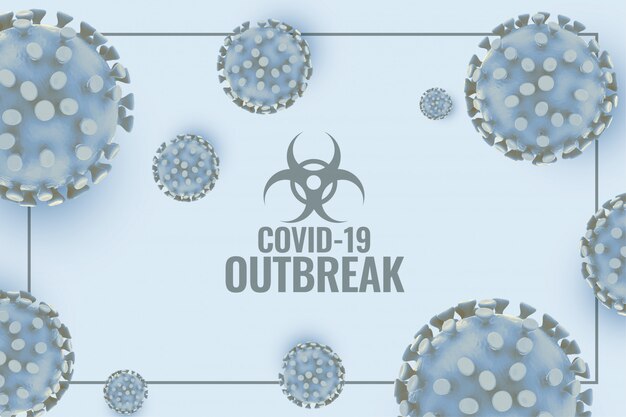 Coronavirus covid19 outbreal background with 3d virus cell