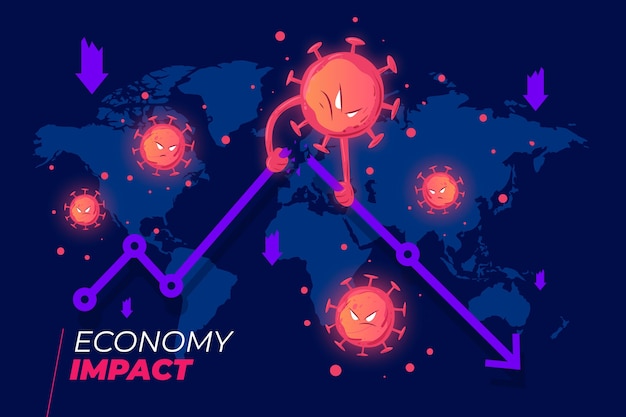 Free Vector coronavirus economy impact concept