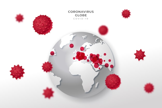 Coronavirus globe realistic design